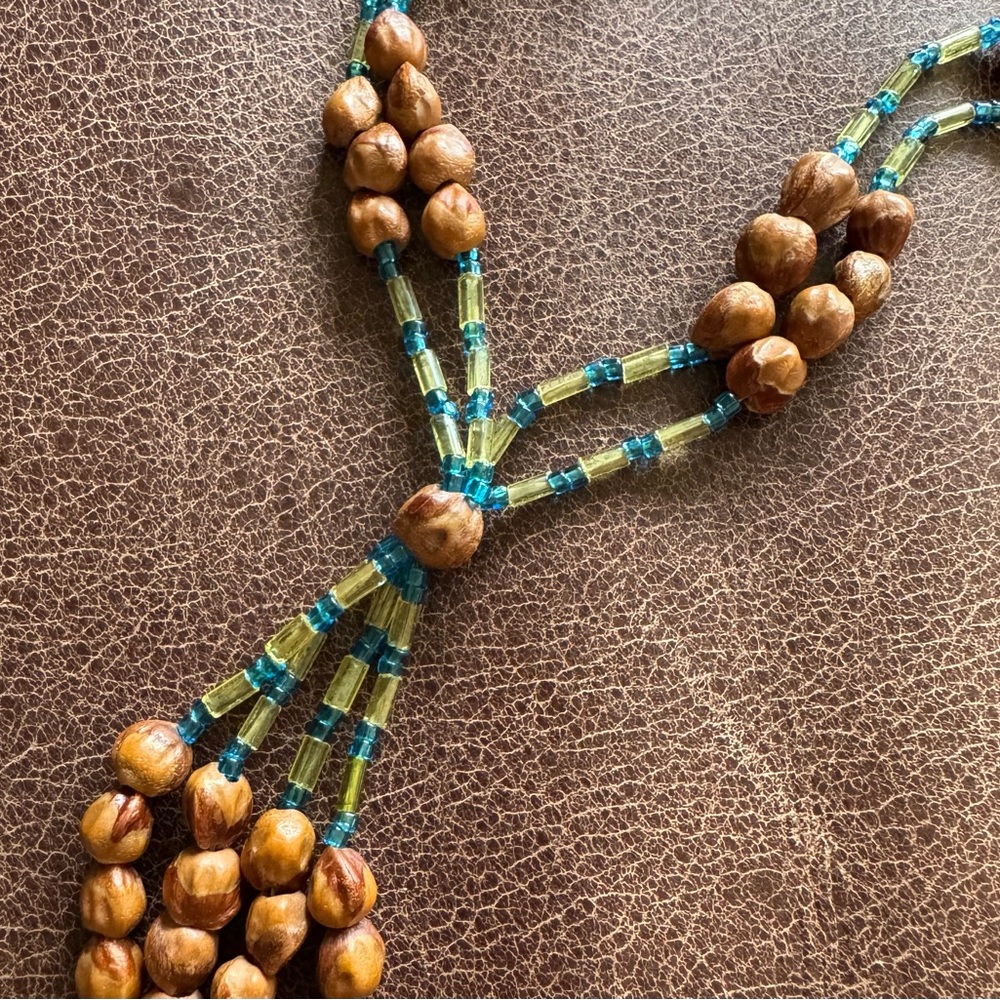 Vintage American Indian Ghost Bead Necklace - Picture 2 of 3